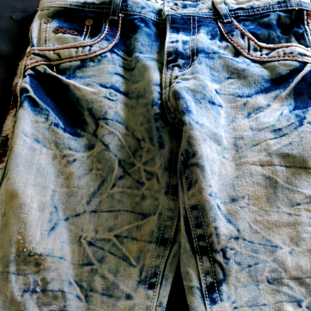 Tie died very stylish straight legged size 14 Jeans. Sharp back pockets